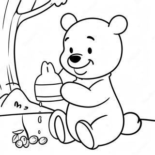 Winnie The Pooh Comiendo Miel Pagina Para Colorear 11529-1992