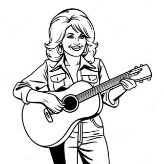 Pagina Para Colorear De Dolly Parton Con Guitarra 115614-51165