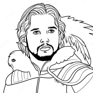 Pagina Para Colorear De Jon Snow Con Fantasma 115742-51266