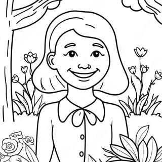 Pagina Para Colorear De Una Feliz Nana En Un Jardin 115950 51433