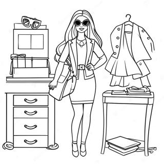 Pagina Para Colorear De Barbie Fashionista Con Atuendos Elegantes 116209-51635