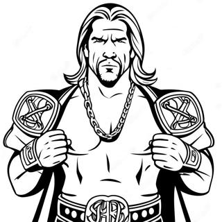 Pagina Para Colorear De Triple H Sosteniendo Dos Cinturones 116234 51650