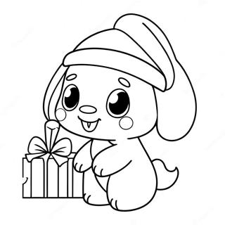 Pagina Para Colorear De Cinnamoroll Con Gorro De Santa 116824-52265