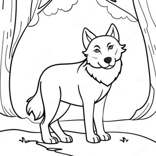 Pagina Para Colorear De Un Lobo Majestuoso A La Luz De La Luna 116953-52365