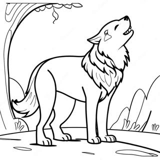 Pagina Para Colorear De Un Lobo Majestuoso A La Luz De La Luna 116953-52366