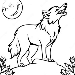 Pagina Para Colorear De Un Lobo En Silueta Contra La Luna 116956 52379