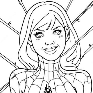 Pagina Para Colorear De Gwen Stacy Con Telaranas 116980-52389