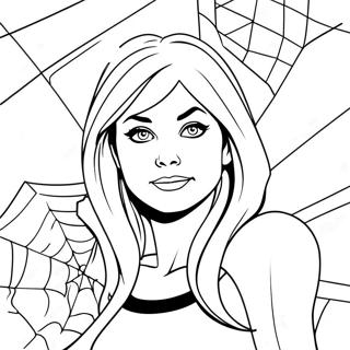 Pagina Para Colorear De Gwen Stacy Con Telaranas 116980-52390