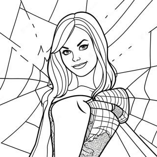 Pagina Para Colorear De Gwen Stacy Con Telaranas 116980-52391