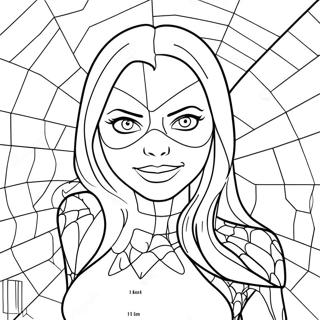 Pagina Para Colorear De Gwen Stacy Con Telaranas 116980-52392