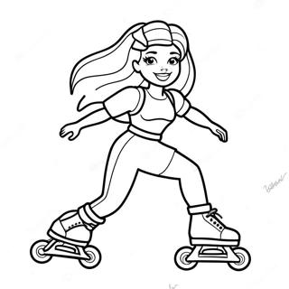 Pagina Para Colorear De Barbie Deportiva De Los 90 En Patines 117314-52648