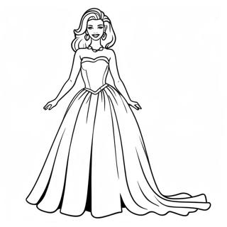 Pagina Para Colorear De Barbie Glamorosa De Los 90 En Vestido De Noche 117315 52649