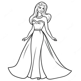 Pagina Para Colorear De Barbie Glamorosa De Los 90 En Vestido De Noche 117315 52651