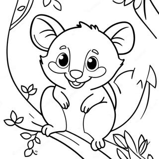 Pagina Para Colorear De Un Opossum Bonito En Un Arbol 117441-52737