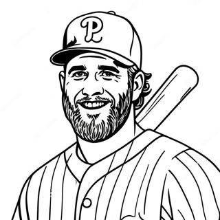 Pagina Para Colorear De Bryce Harper Con Una Camiseta De Los Phillies 117779-52998