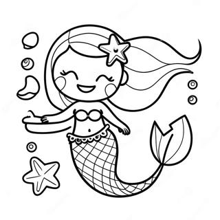 Pagina Para Colorear De Sirena Brillante Con Conchas Marinas 117804 53020