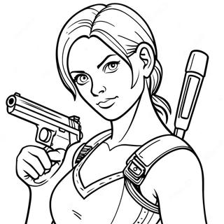 Pagina Para Colorear De Jill Valentine Con Arma 118065-53223
