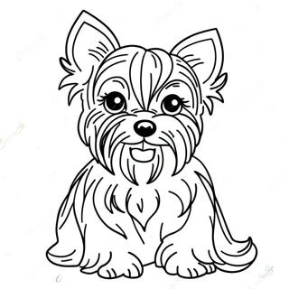 Yorkie Realista Páginas Para Colorear