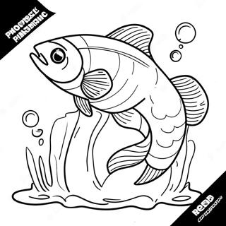 Pagina Para Colorear De Salmon Saltando Fuera Del Agua 118193-53321