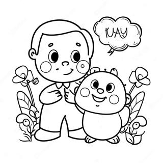 Pagina Para Colorear De Una Tarjeta Linda Para El Dia Del Padre 118422-53607