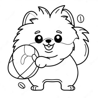 Pagina Para Colorear De Pomerania Feliz Jugando Con Una Pelota 118576 53736