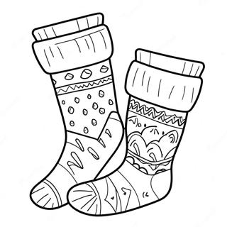 Pagina Para Colorear De Calcetines Acogedores De Invierno 118810 53917
