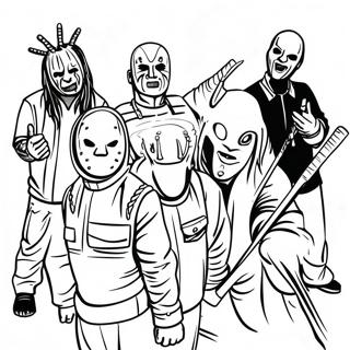 Pagina Para Colorear De Los Miembros De La Banda Slipknot 119243-54245