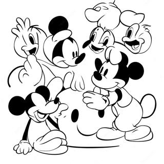 Pagina Para Colorear De Mickey Mouse Jugando Con Amigos 1194-2590