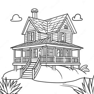 Pagina Para Colorear De Una Casa De Playa Encantadora 119632-54557