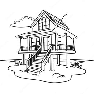 Pagina Para Colorear De Una Casa De Playa Encantadora 119632-54559