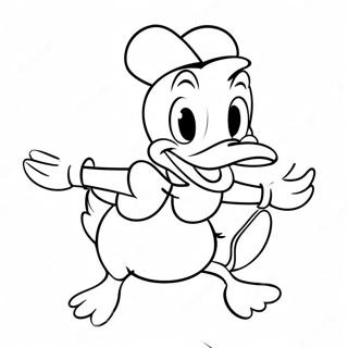 Pagina Para Colorear De Donald Duck En Una Pose Divertida 1196-2025