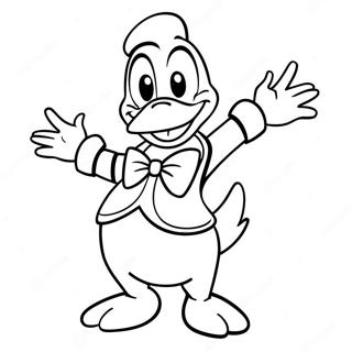 Pagina Para Colorear De Donald Duck En Una Pose Divertida 1196-2026