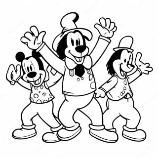 Pagina Para Colorear De Goofy Bailando Con Amigos 1197-6