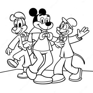 Pagina Para Colorear De Goofy Bailando Con Amigos 1197-7