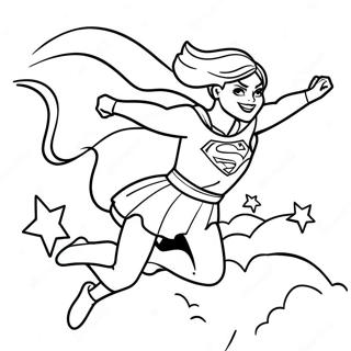 Pagina Para Colorear De Supergirl Volando Por El Cielo 119861-54729