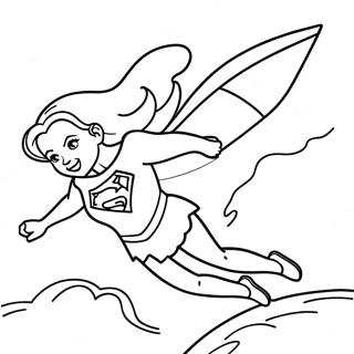 Pagina Para Colorear De Supergirl Volando Por El Cielo 119861-54730