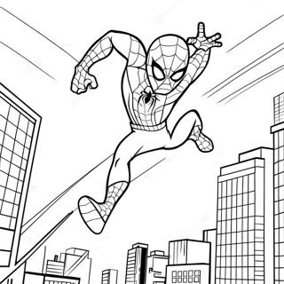 Pagina Para Colorear De Spider Man Balanceandose Por La Ciudad 119939-54789