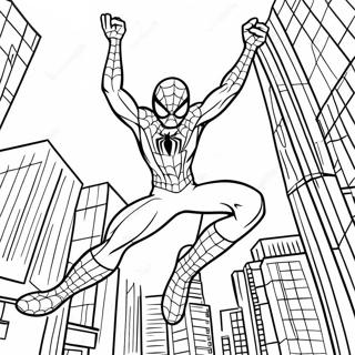 Pagina Para Colorear De Spider Man Balanceandose Por La Ciudad 119939-54790