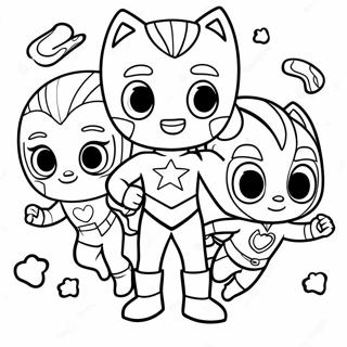 Equipo De Superheroes De Pj Masks Pagina Para Colorear 11994-788