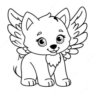 Pagina Para Colorear De Un Bebe Lobo Con Alas 120937-55755