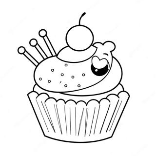 Pagina Para Colorear De Un Cupcake Adorable 121141-55917