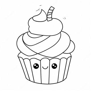 Pagina Para Colorear De Un Cupcake Adorable 121141-55918