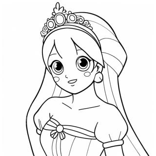 Princesa De Anime Páginas Para Colorear