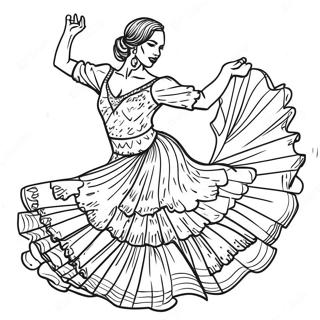 Pagina Para Colorear De Vibrante Bailarina De Flamenco 121812-56426