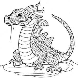 Pagina Para Colorear De Dragon De Agua Majestuoso 121886-56478