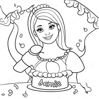 Pagina Para Colorear De La Celebracion De Cumpleanos De Barbie 122193-56715