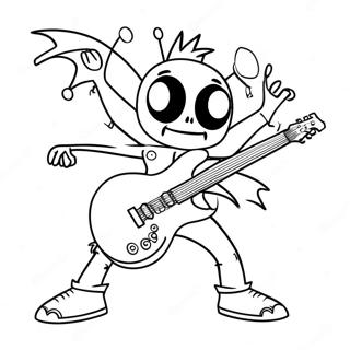 Spider Punk Con Guitarra Electrica Para Colorear 122349 56898