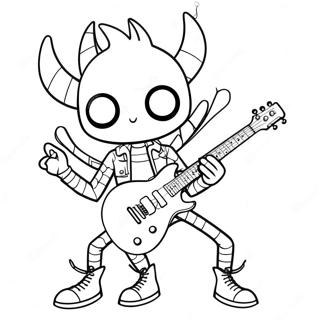 Spider Punk Con Guitarra Electrica Para Colorear 122349 56900