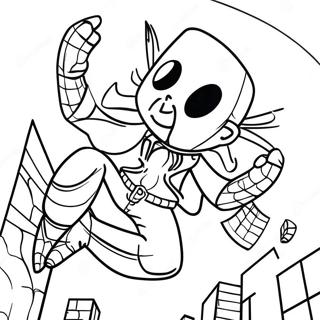 Spider Punk Dinamico Balanceandose Para Colorear 122350 56901