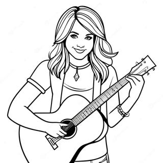 Pagina Para Colorear De Hannah Montana Tocando La Guitarra 122453-56985